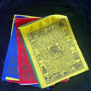 Windhorse Prayer Flags |Tibetan Prayer Flags | 6in x 7.5in | 1 set of 10 flags | Lung ta