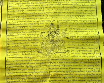 Sampa Lhundrupma Prayer Flags | Tibetan Prayer Flags | 17 x 20 | Set of 15 | Guru Padmasambhava | Spontaneously Fulfills All Wishes
