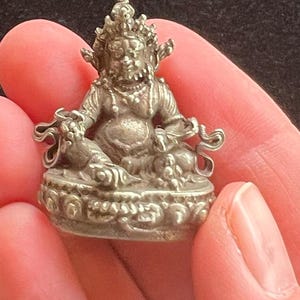 Small Dzambhala Statue | Handmade | about 1.25 inches by 1 inches | Kubera | Kuber | God of Fortune, Wealth & Prosperity