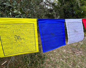 Gyaltsen Tsenmö | Tibetan Prayer Flags | 13 x 13 | Set of 25 | Victory Banner