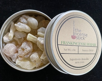 Superior Hojari Frankincense Resin  | 1 ounce tin | 100% Natural Frankincense | High Quality Resin| Boswellia sacra tears