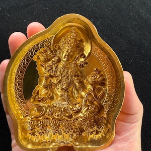 Green Tara Tsa Tsa Mold | Metal Alloy | Approx 3 1/2 Inches | Dolma