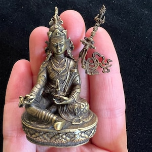 Deluxe Small Guru Rinpoche Statue (Style 1) | Handmade |2.87 inches | Guru Padmasambhava | Lotus Born