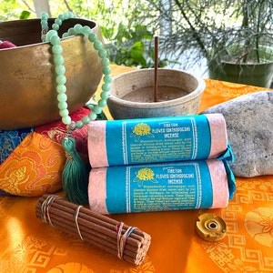 Ancient Tibetan Flower (Anthopogon) incense | Tibetan Incense | 30 sticks | w/ Mini Incense Holder