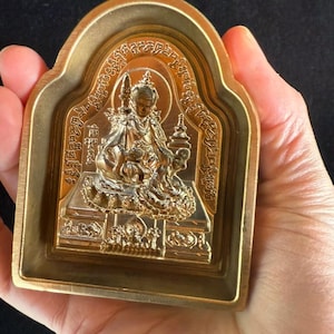 Guru Rinpoche Arched Tsa Tsa Mold | Metal Alloy | Approx 3 1/2 x 2 1/2 Inches | Guru Padmasambhava
