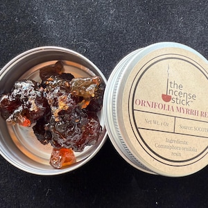 Ornifolia Myrrh Resin | 1 ounce | Natural Tree Resin | Socotra | Premium Quality | Wildcrafted | Aksha | Commiphora Ornifolia | Incense
