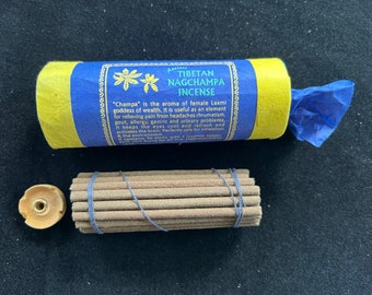 Ancient Tibetan Nag Champa Incense | Tibetan Incense | 30 sticks | w/ Mini Incense Holder