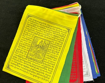 Guru Padmasambhava Prayer Flags| Tibetan Prayer Flags | 6in x 7.5in | 1 set of 10 flags | Guru Rinpoche