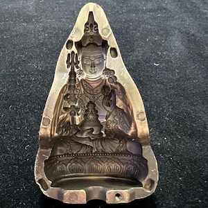 Guru Rinpoche Two Sided Tsa Tsa Mold | Metal Alloy | Approx 3 1/2 Inches | Guru Padmasambhava