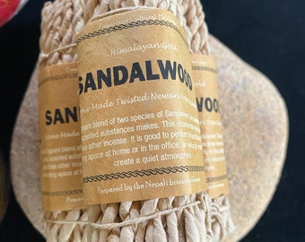 Sandalwood Nepali Rope Incense | 50 ropes | 4 inches | Herbal Dhoop