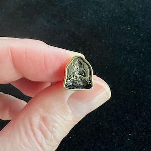 Tiny Buddha Tsa Tsa Charm | Metal | Approx 3/8in x 1/4in | Tibet | Mala Counter
