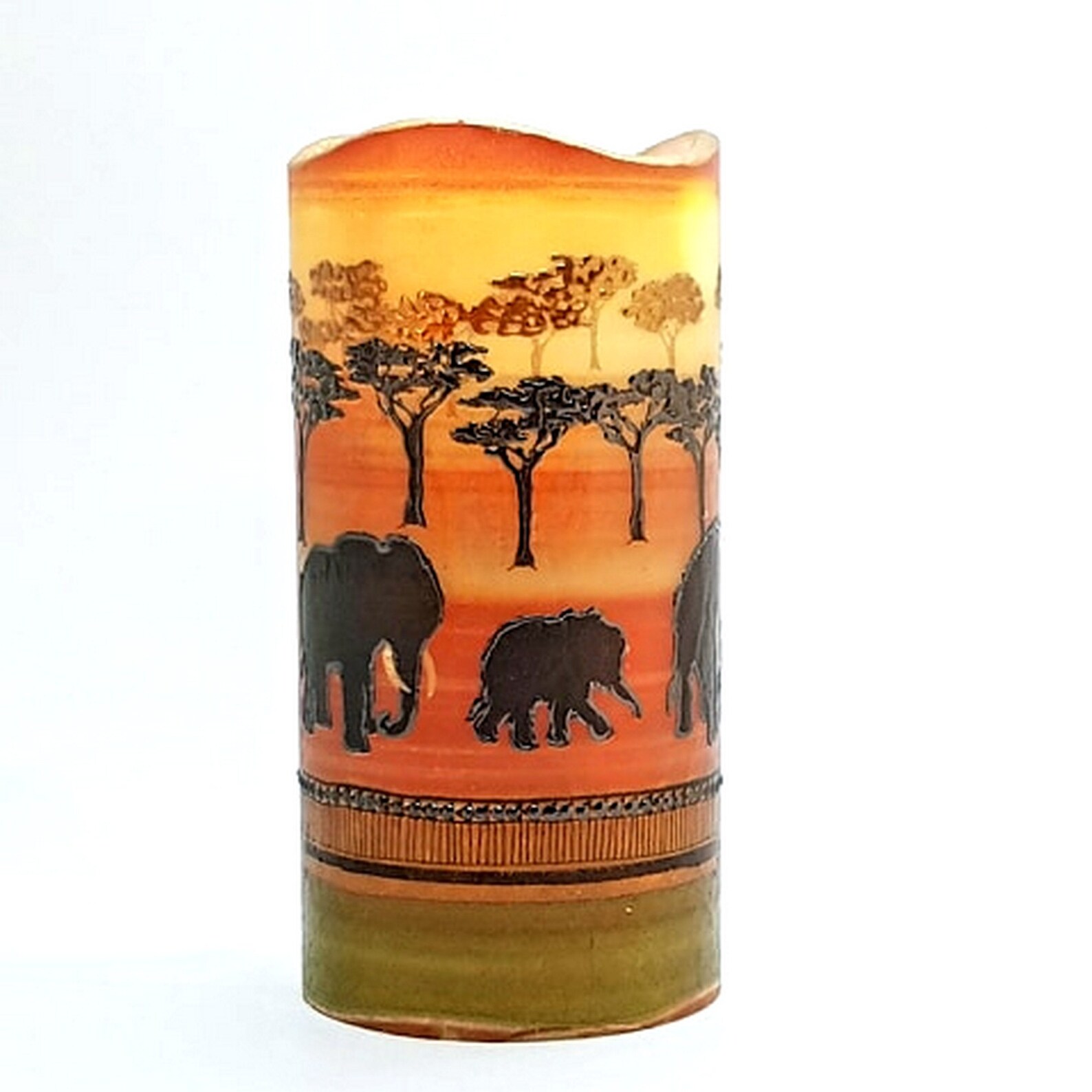LED Pillar Candle African Sunset Decorative Candle African Etsy UK