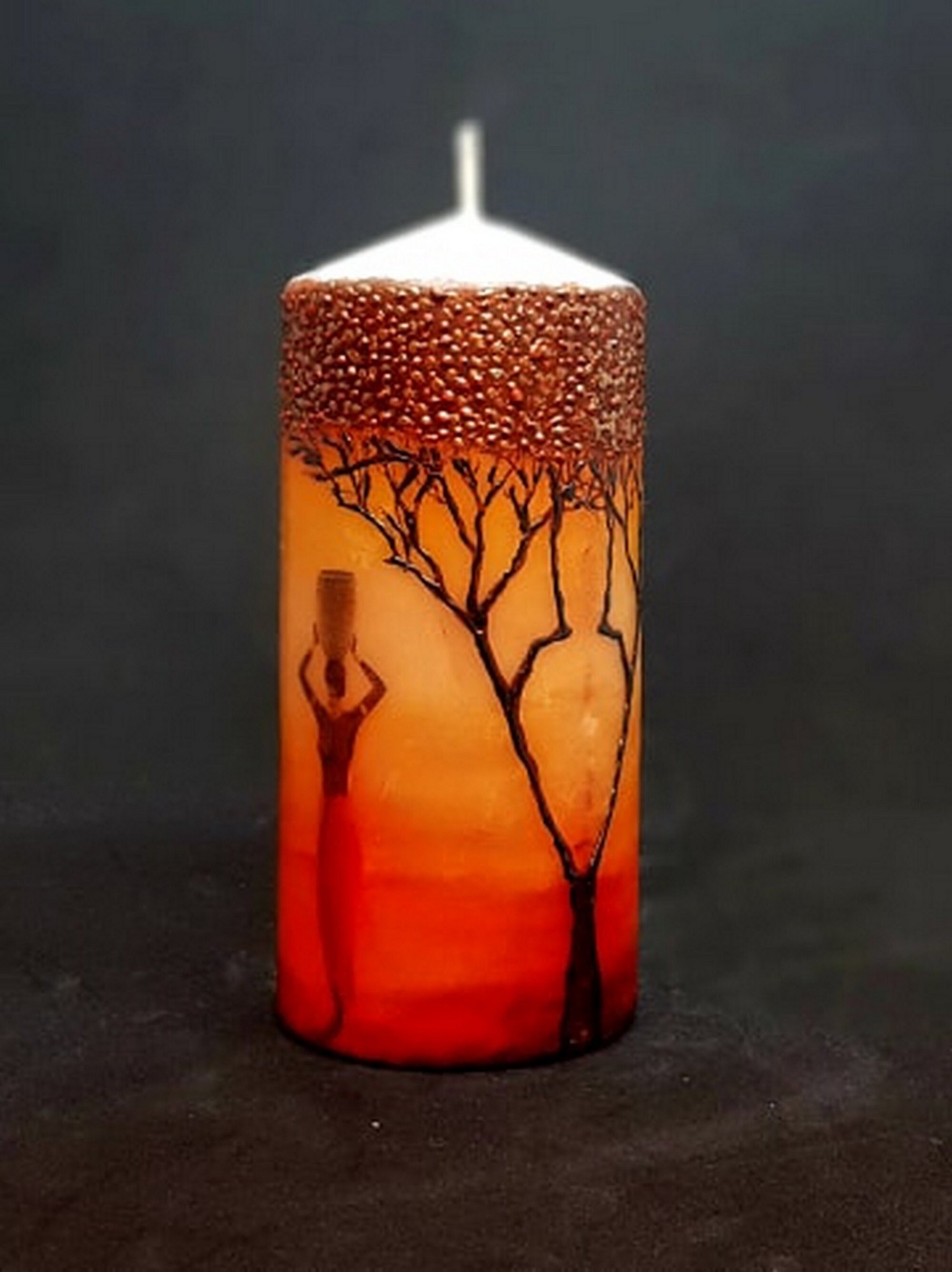 Decorated candle decorative candle large pillar candle Etsy