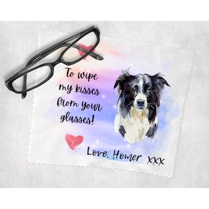 Glasses lens cleaning cloth, Soft cloth for eyeglasses, spectacles, screens, collie, dog lover gift