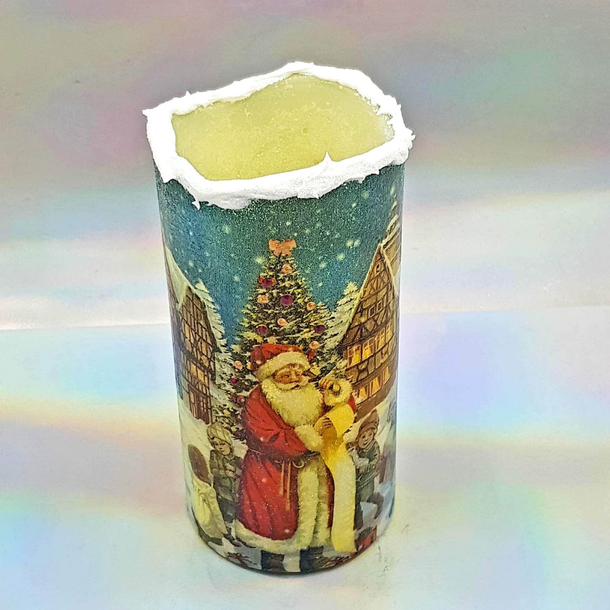 Christmas LED Candle Large Decorative Pillar Candle Santa Etsy UK