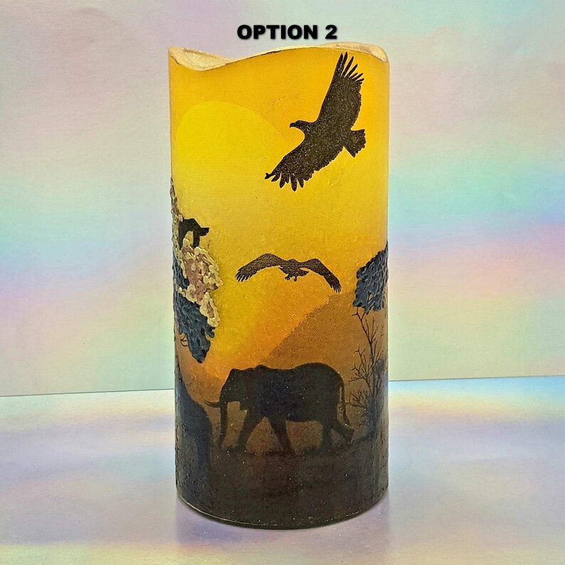 LED Pillar Candle African Sunset Decorative Candle African Etsy UK