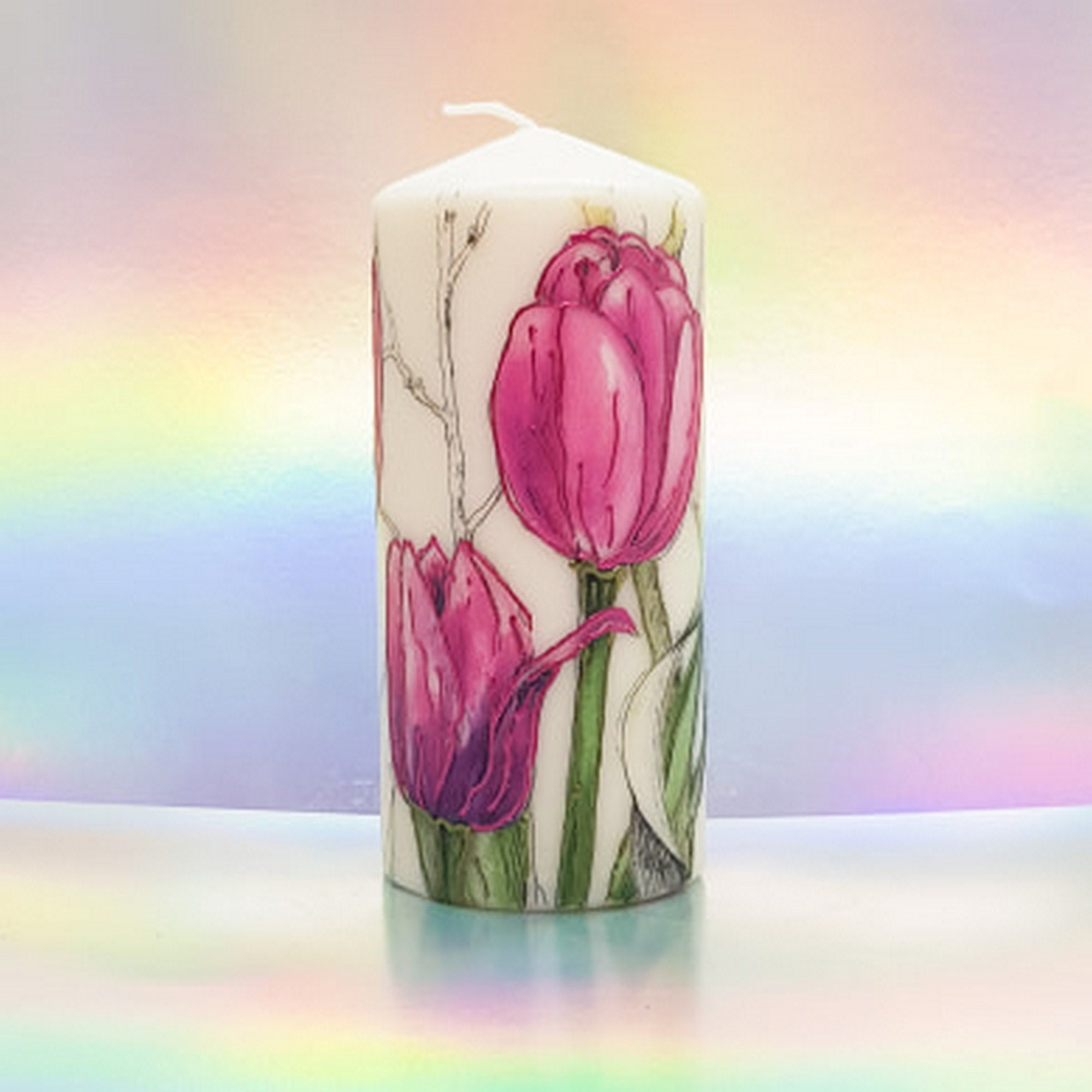 Decorative Pillar Candles Unique Floral Candles Perfect Etsy