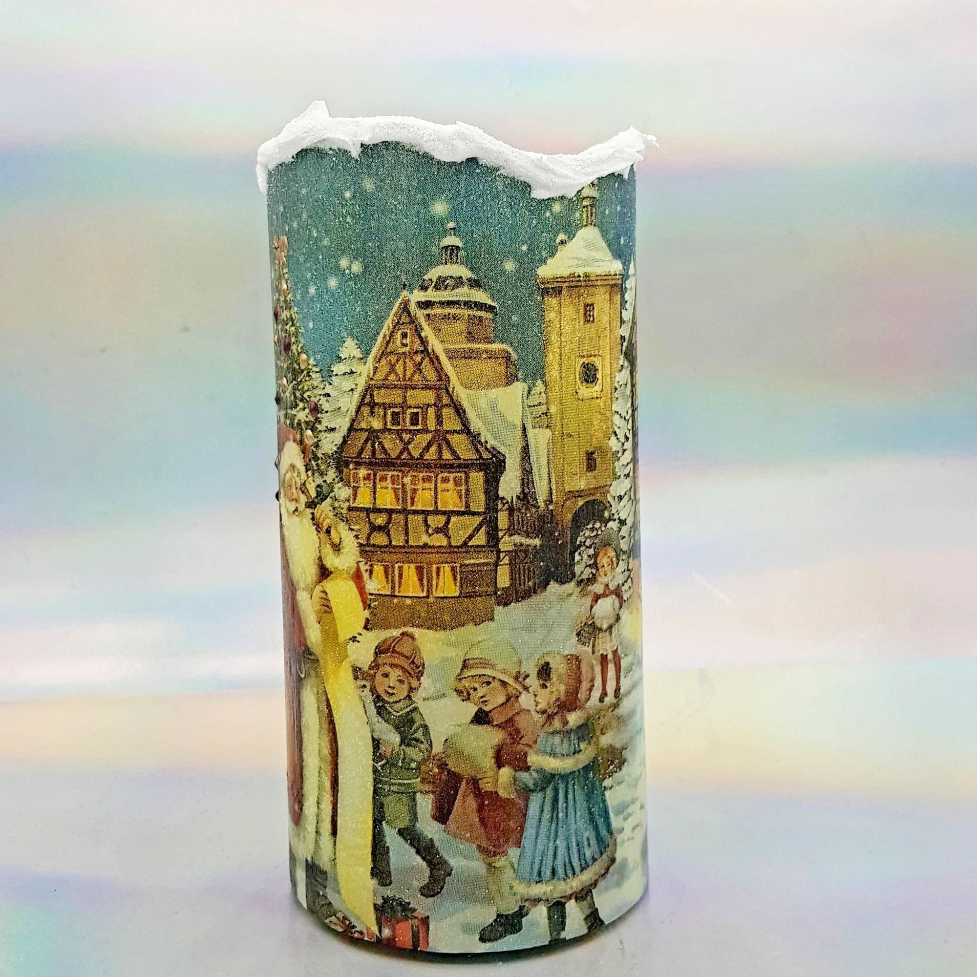 Christmas LED Candle Large decorative pillar candle Santa Etsy