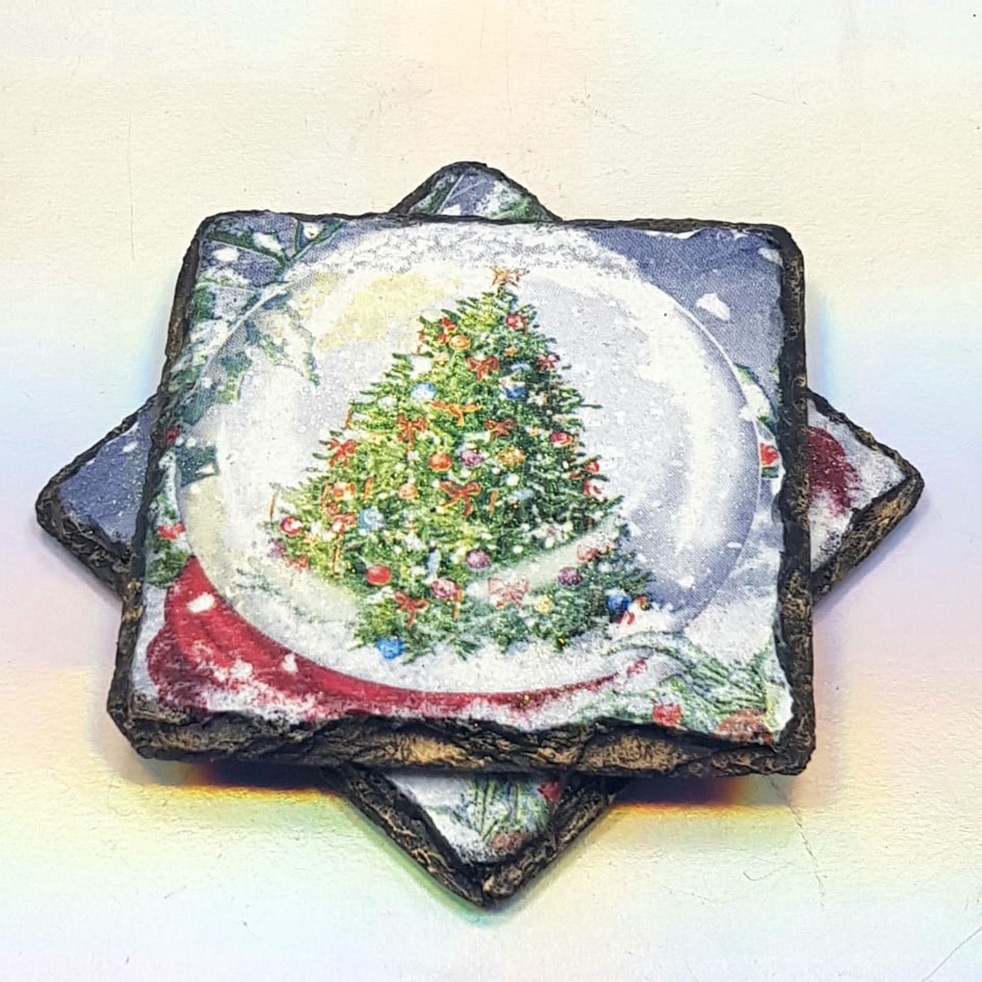 MDF coasters Vintage Christmas coasters set home and garden decor letter box gift tableware
