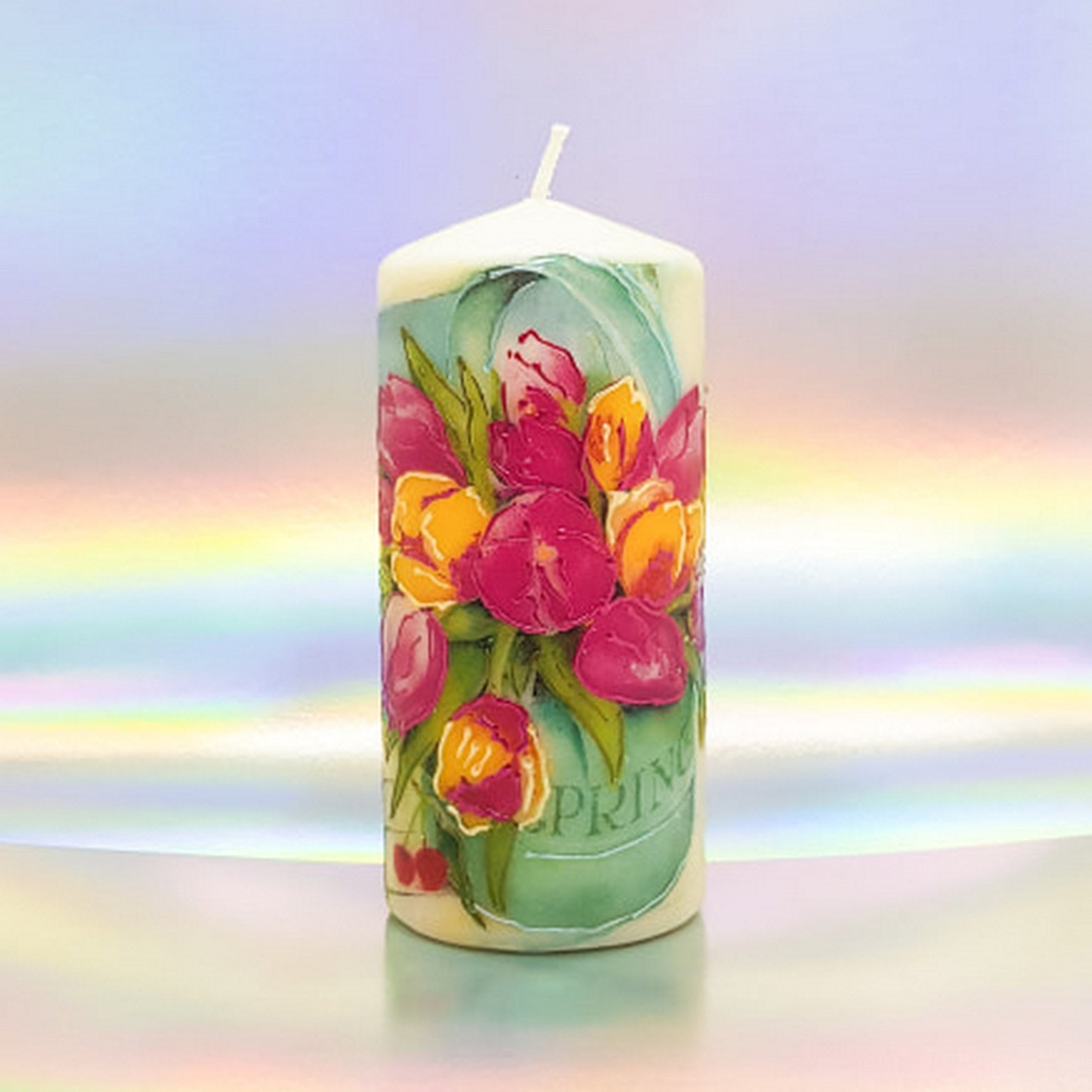 Decorative Pillar Candles Unique Floral Candles Perfect Etsy