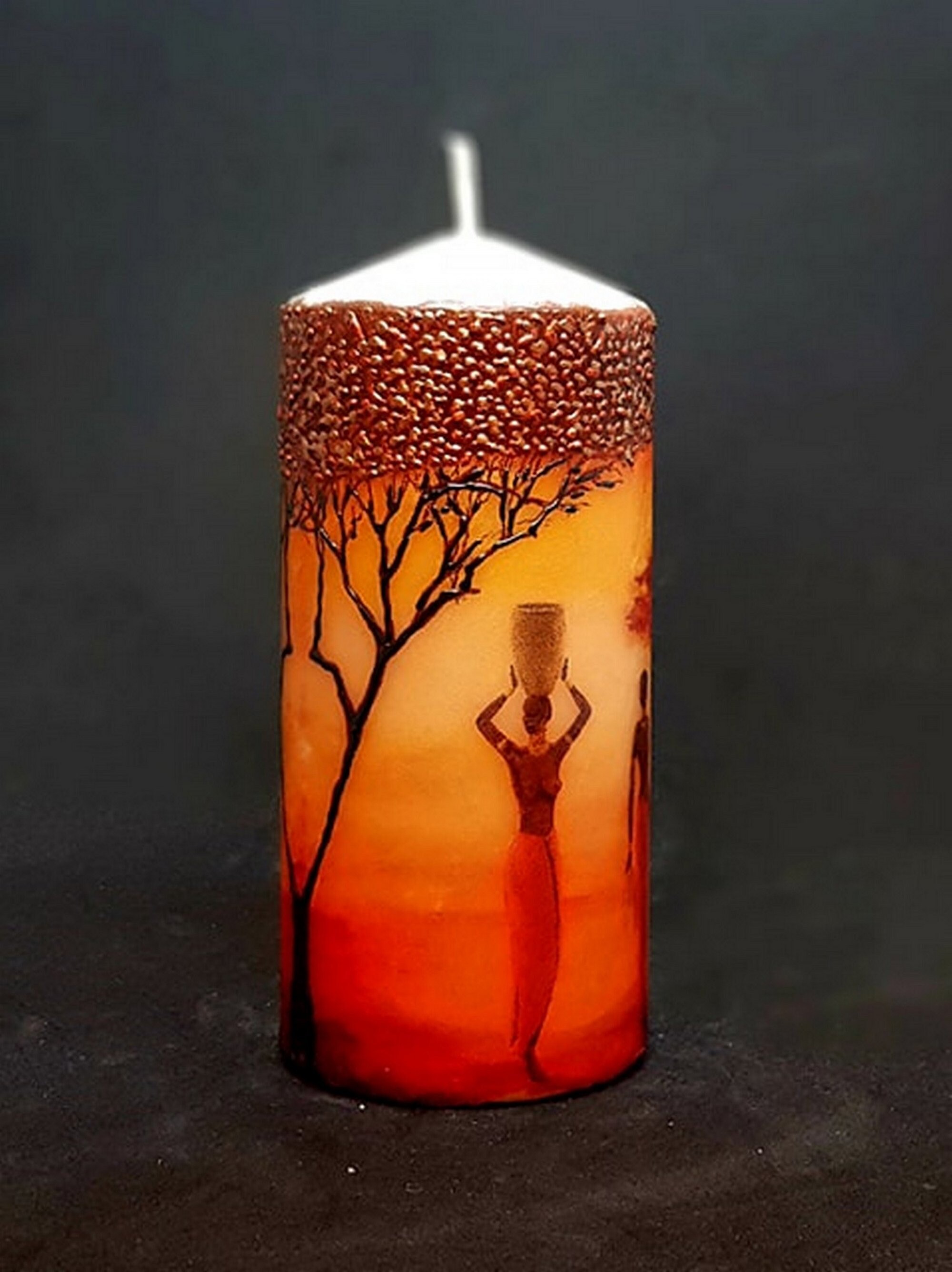 Decorated candle decorative candle large pillar candle Etsy