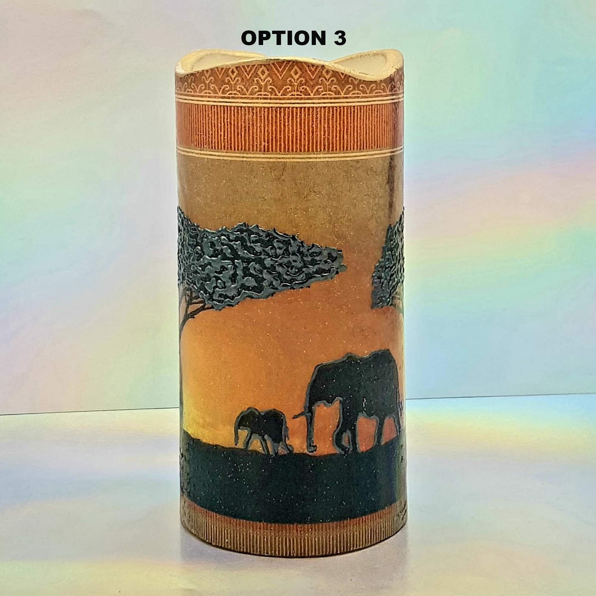LED Pillar Candle African Sunset Decorative Candle African Etsy UK