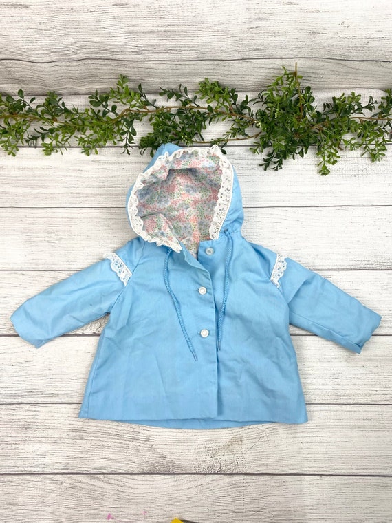 Vintage Weather Tamer Baby Girls Blue Coat 12 mont