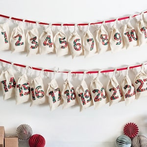 Borse per calendario dell'avvento personalizzate in tessuto Liberty London