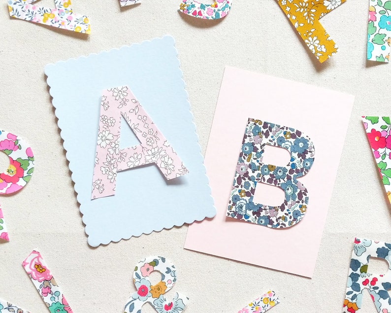 Liberty Fabric Applique Single Block Letters and Numbers Etsy