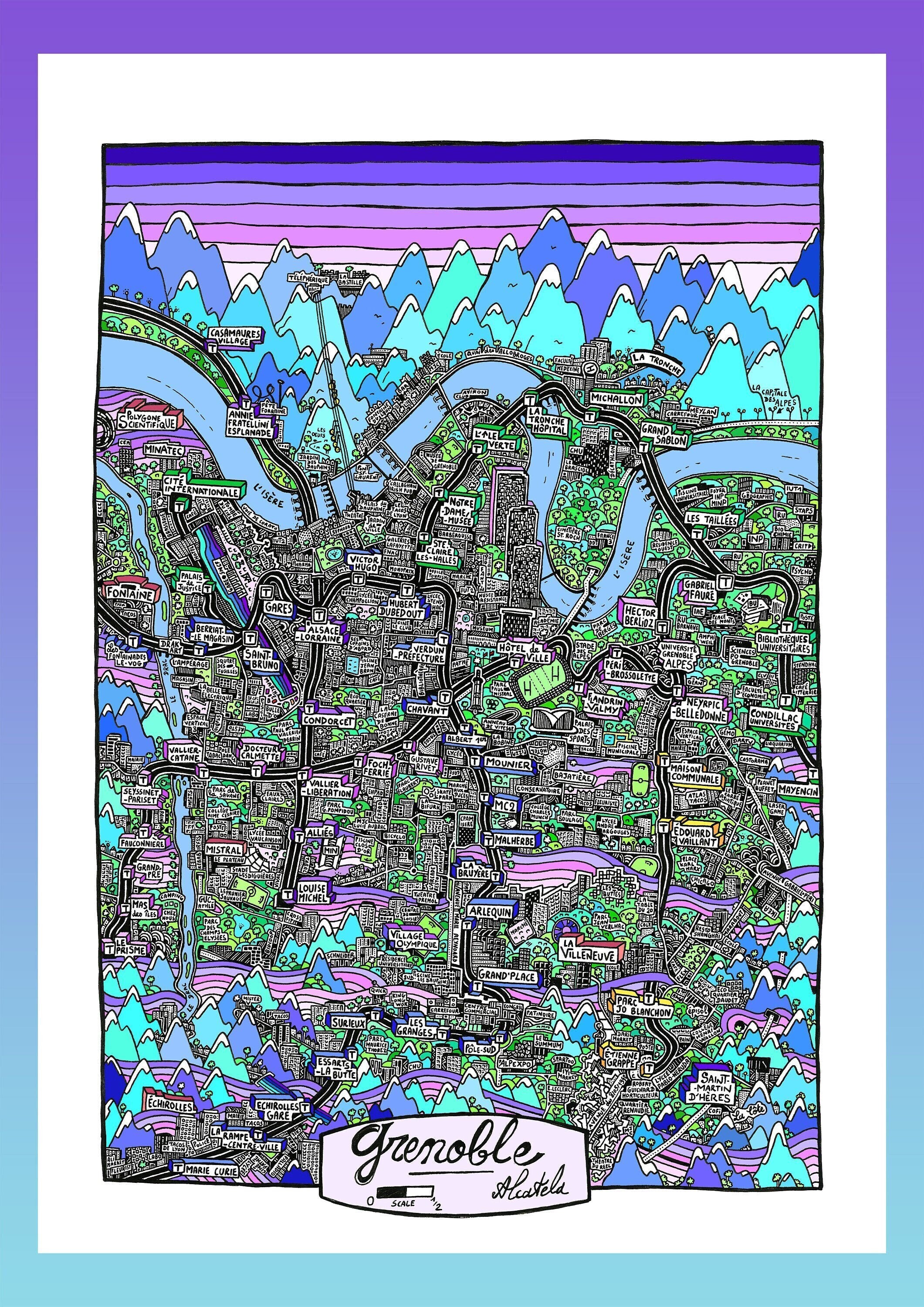 Carte de Grenoble - Affiche