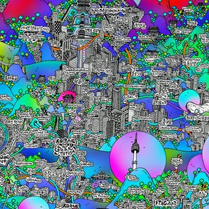 Affiche de SÉOUL - Cartographie dessinée à la main pour décoration murale - Map of Seoul