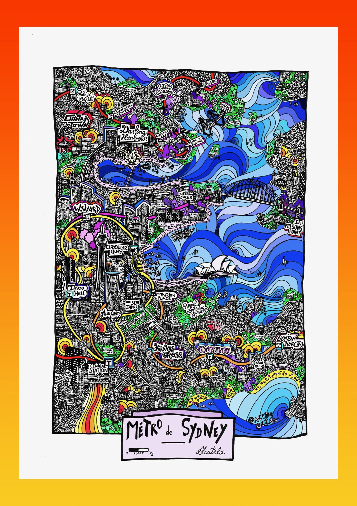 Métro de Sydney - Map Of Affiche