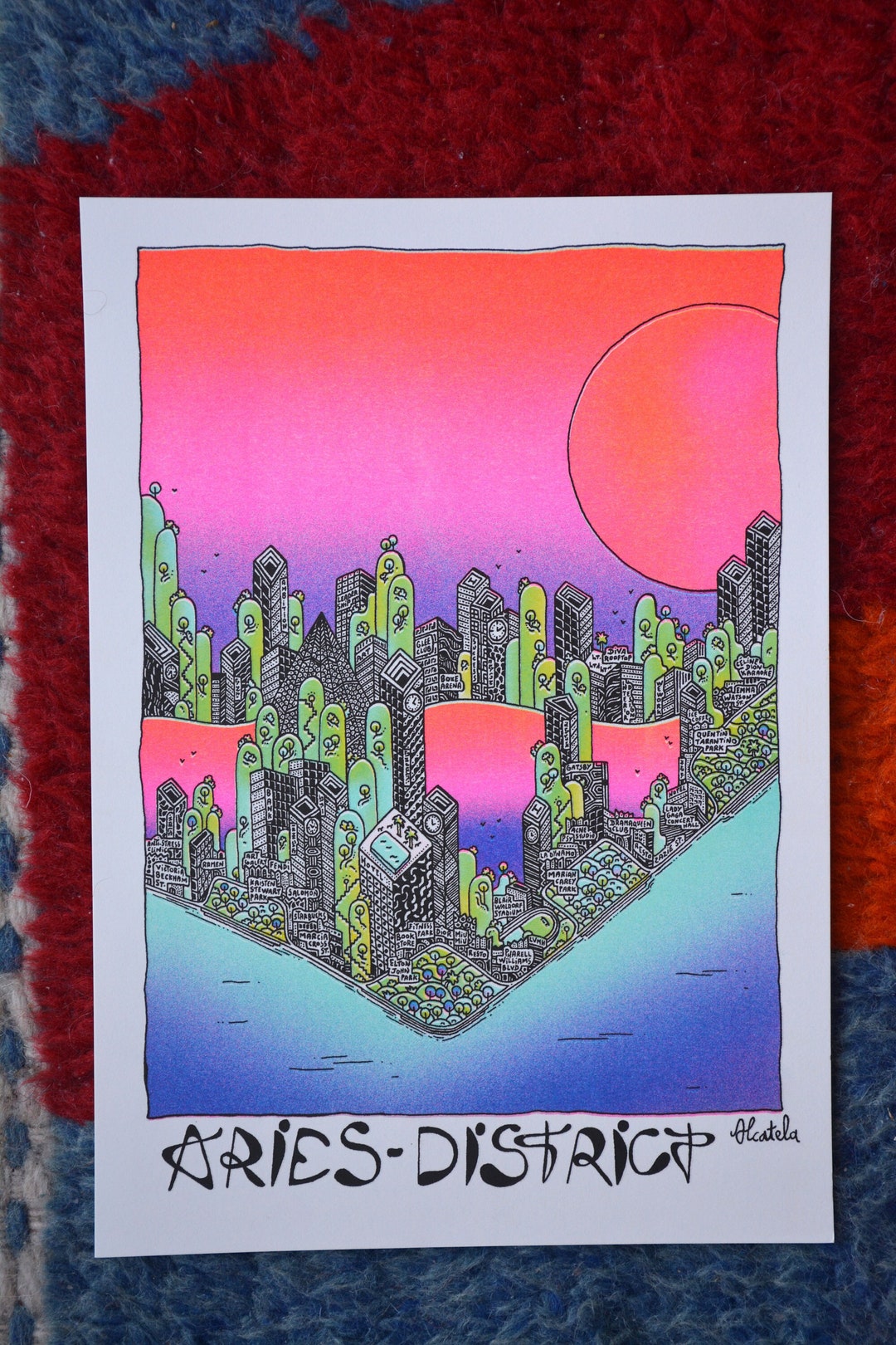 ARIES - DISTRICT - Risography Astrology Poster - ARIES Sign