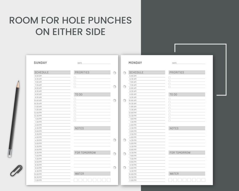7 Day Planner Printable, Daily to Do List, Daily Schedule, Instant ...