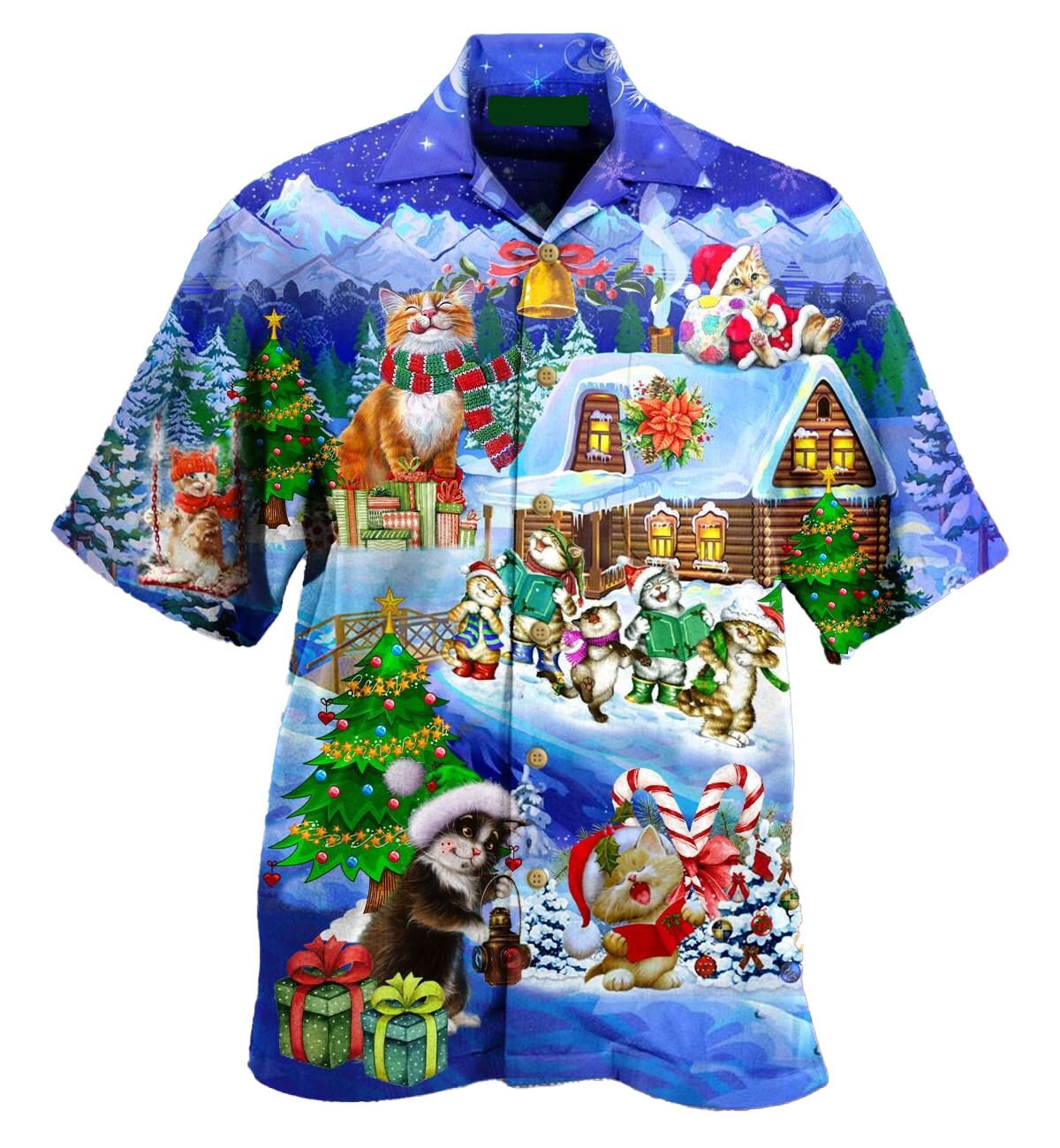 Discover Cute Cat Christmas Christmas Hawaiian Shirt