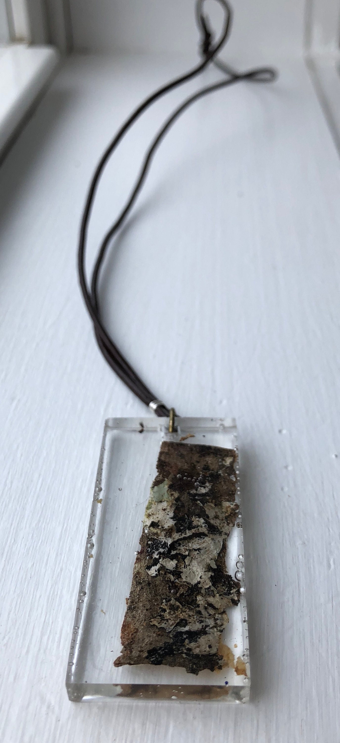 Epoxy Resin Tree Lichen Bark Nature Natural Pendant Etsy