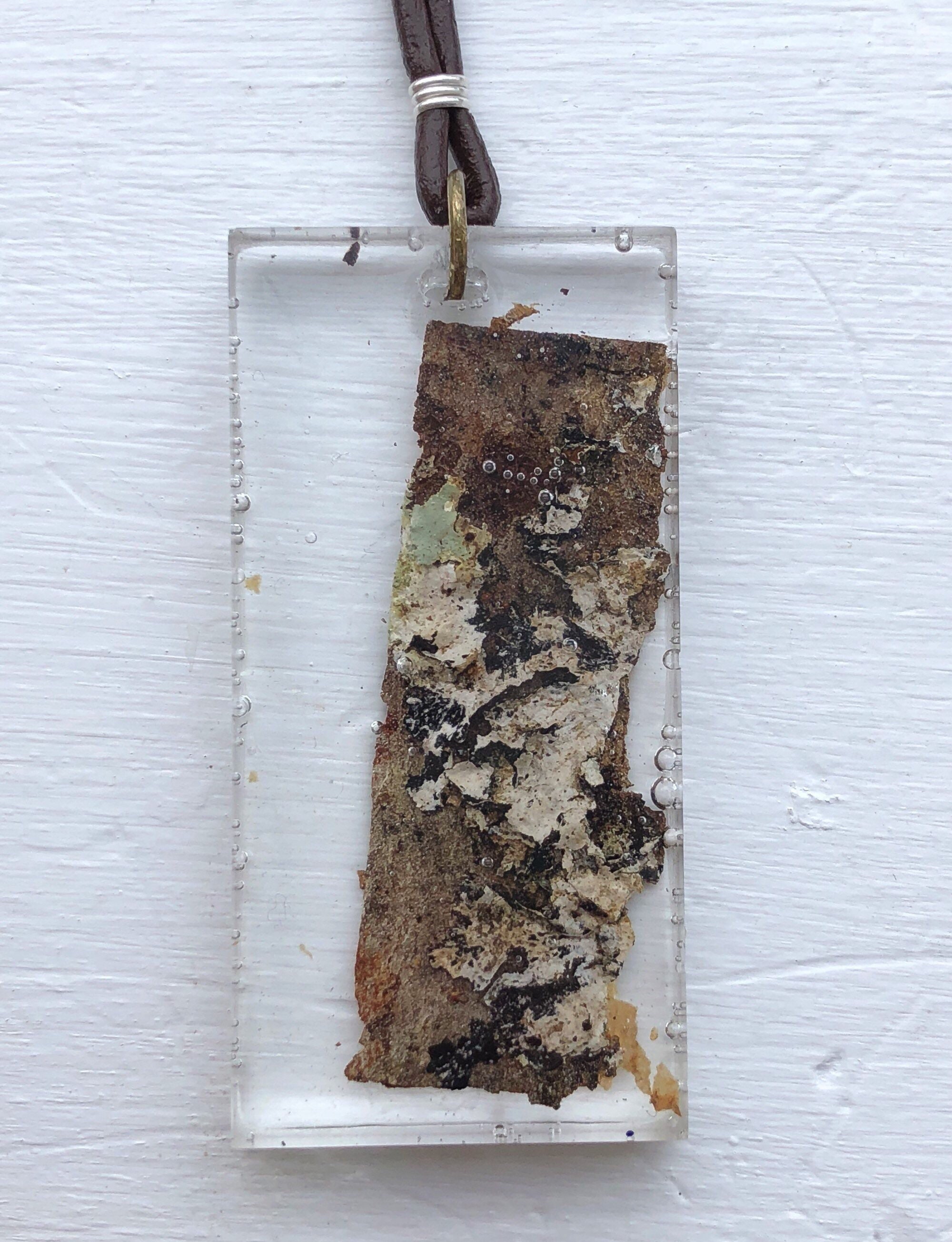 Epoxy Resin Tree Lichen Bark Nature Natural Pendant Etsy