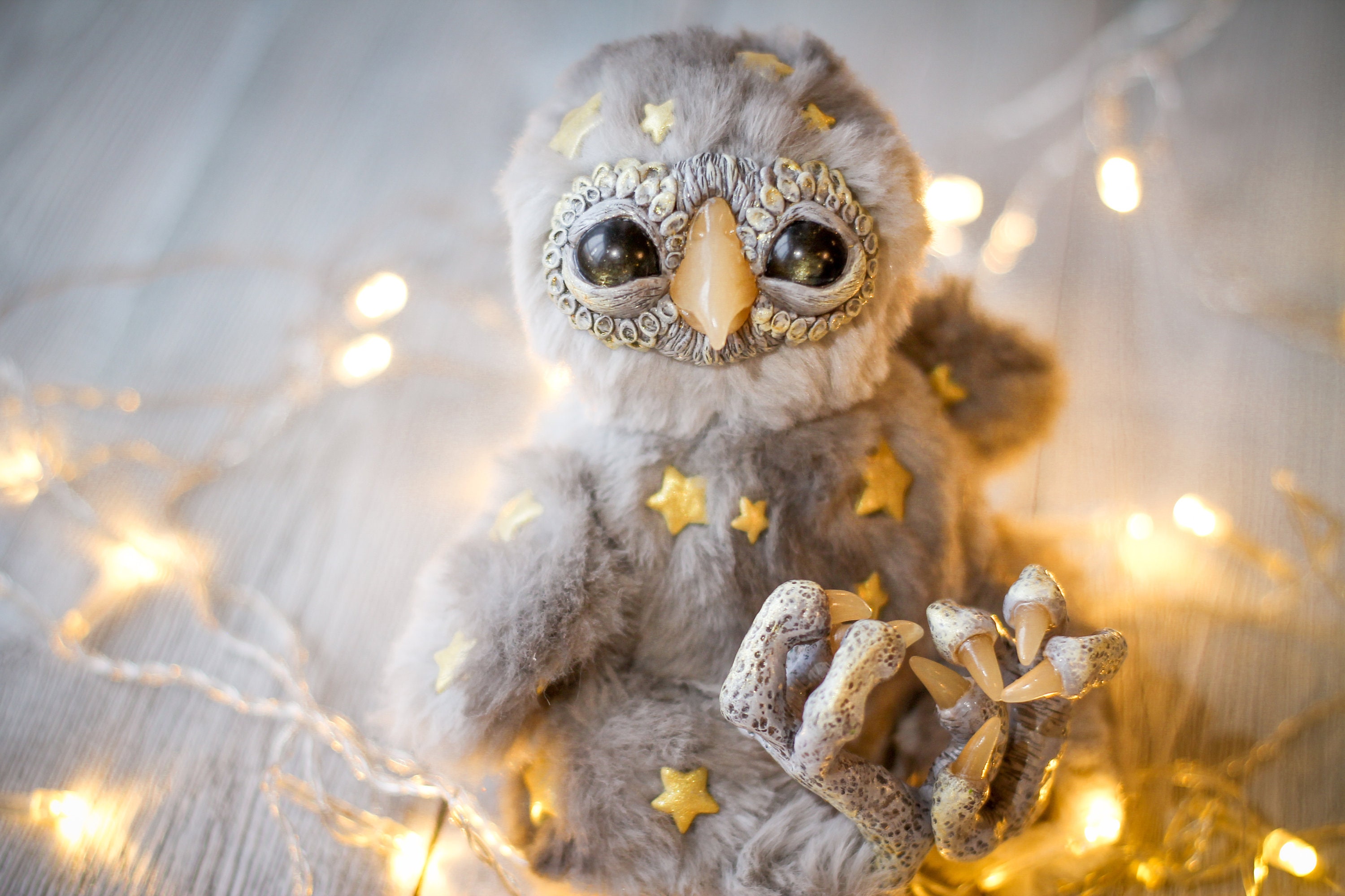 Stuffed owl plush TO ORDER Realistic bird poseable art doll Etsy