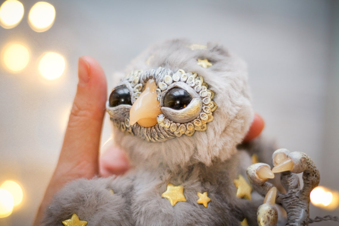 Stuffed owl plush TO ORDER Realistic bird poseable art doll Etsy