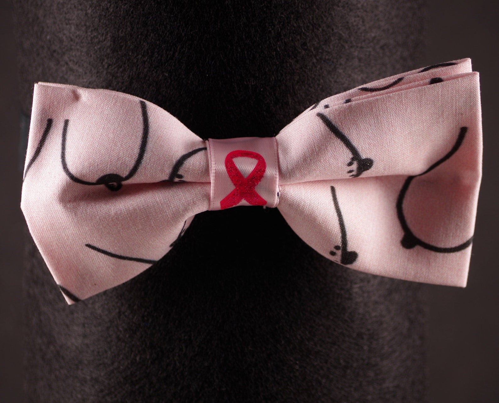 Breast Cancer Awareness Bow Tie Pink Etsy