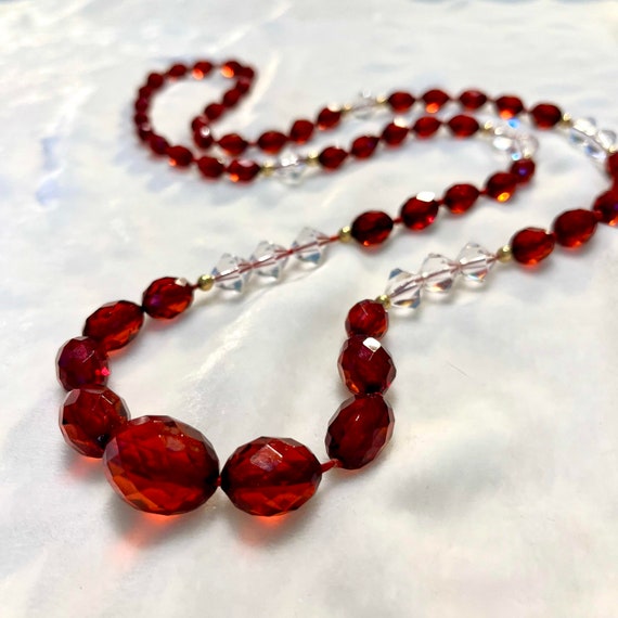 Stunning Bakelite and Cut Crystal Beaded Necklace - image 2