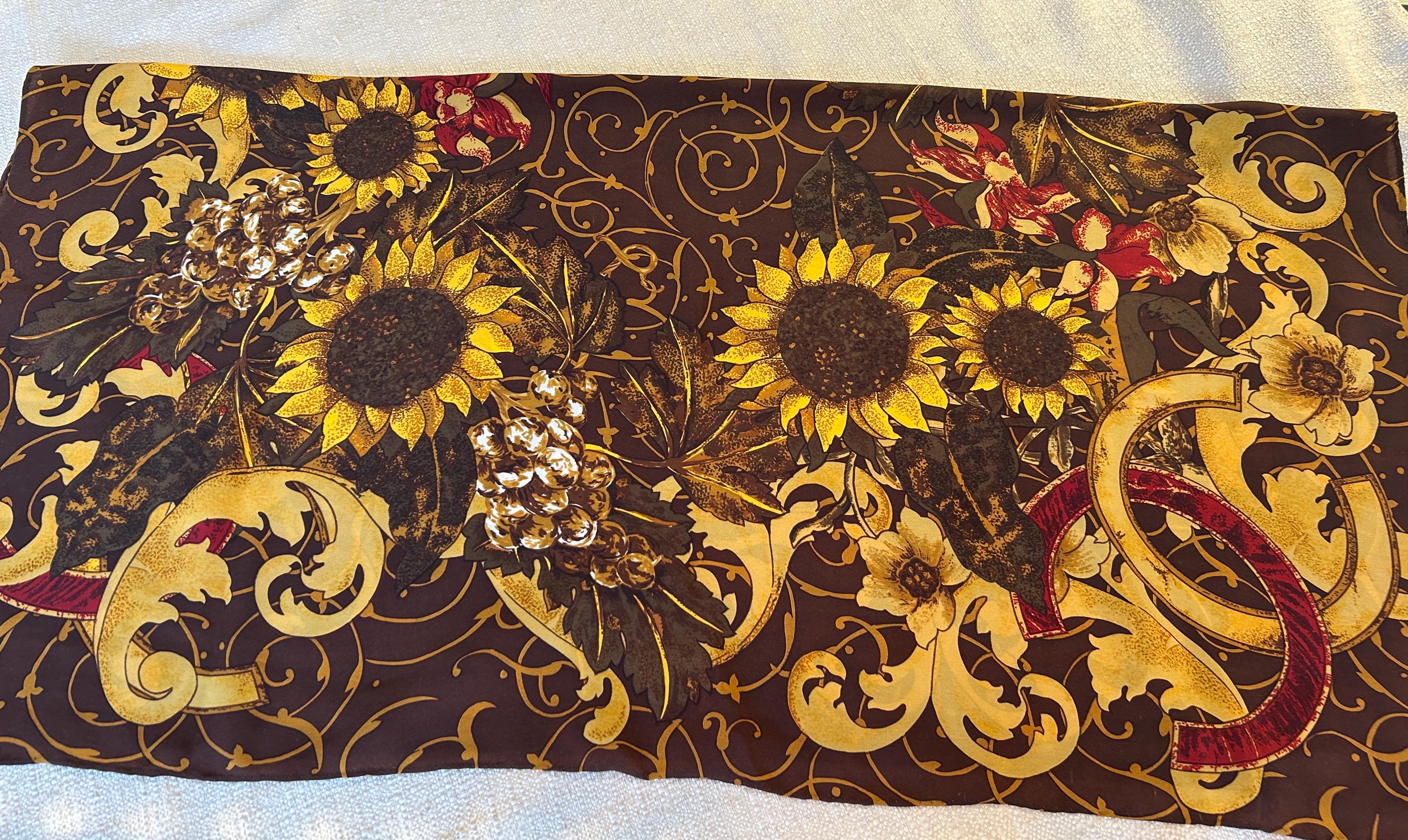 Lovely 90s Chanel Silk Scarf With Sunflowers - Etsy
