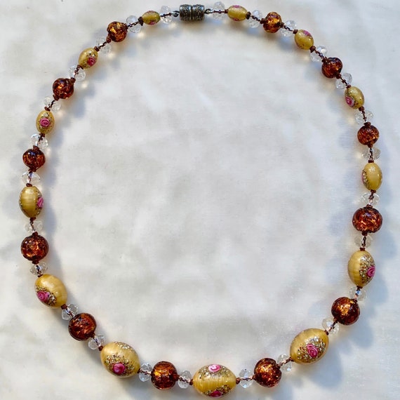 Butterscotch Antique Murano Glass Beaded Necklace