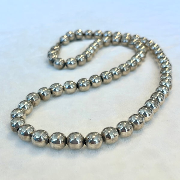 Mexican Silver 1950's Ball Necklace