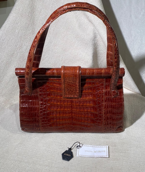 ミュージシャン GOD ONLY KNOWS FAKE LEATHER HANDLE BAG Lovely Nancy Gonzalez Rare Brown Crocodile Top Handle Bag - Etsy