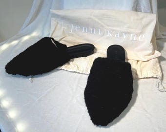 New Without Tags) Jenni Kayne Black Shearling Mules