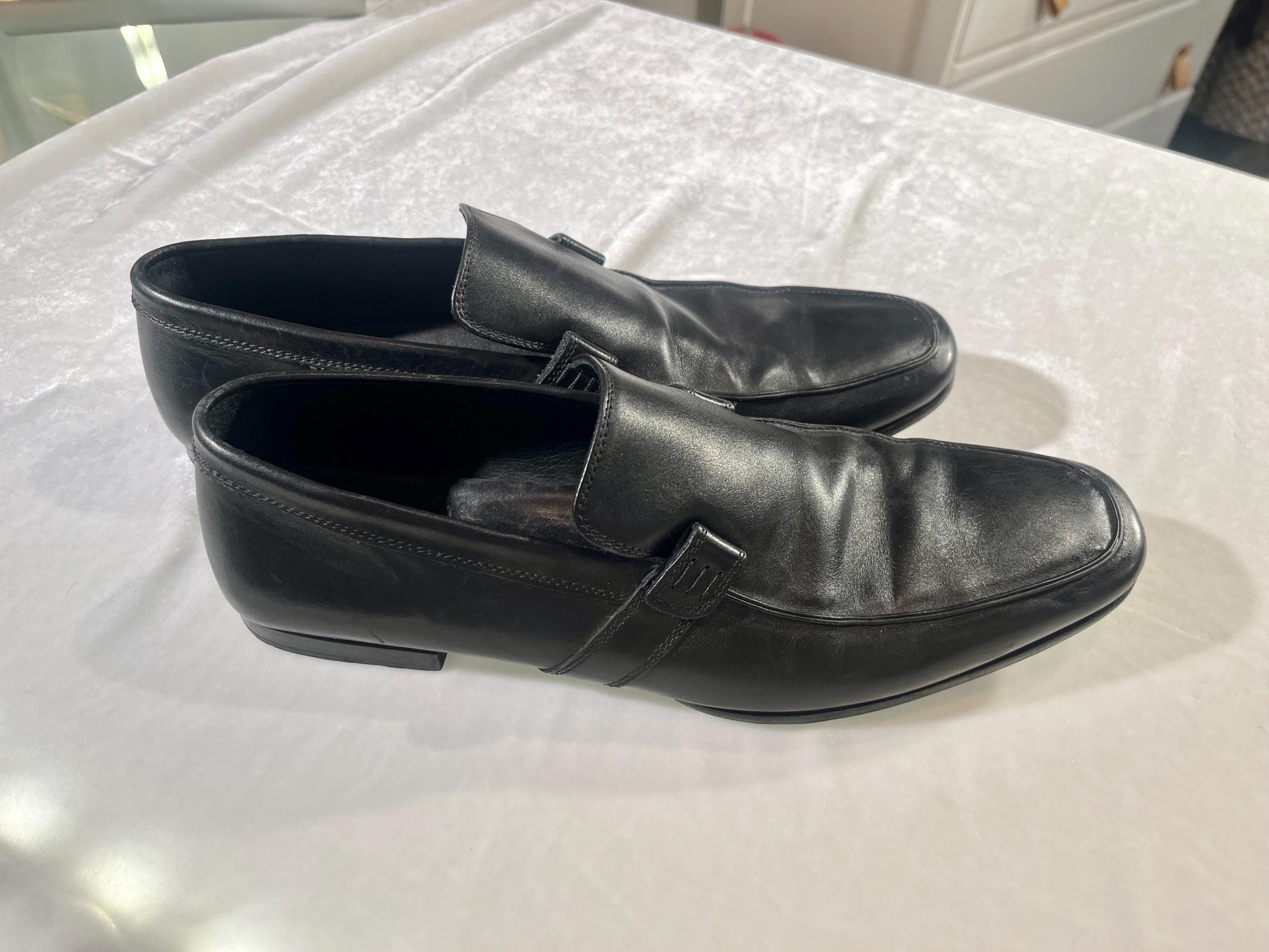Men's Dior (hedi Slimane Era) Black Leather Loafers, Size 43 (US
