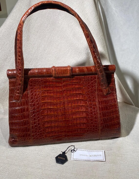 Lovely Nancy Gonzalez Rare Brown Crocodile Top Handle Bag - Etsy
