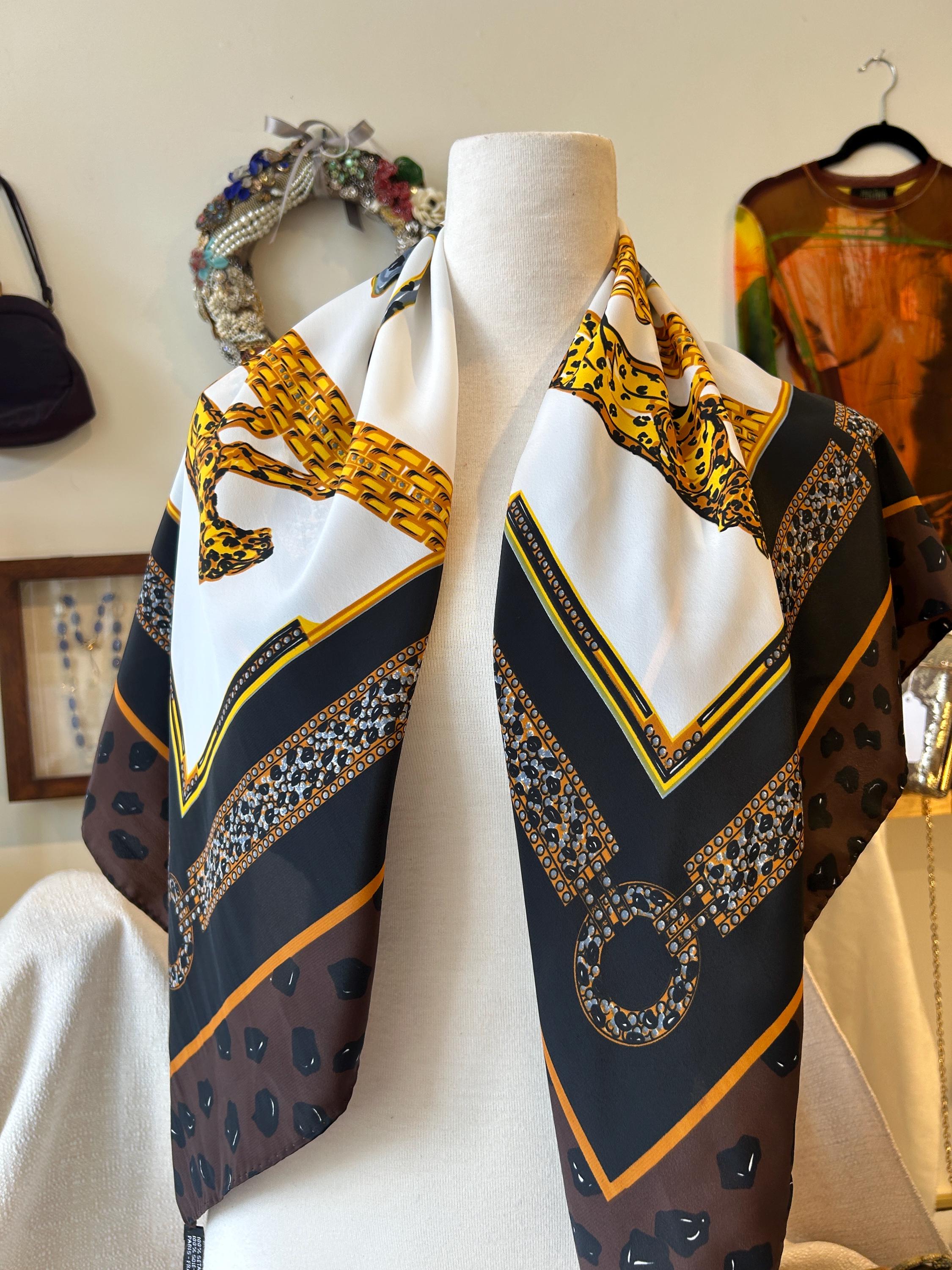 A Beautiful Must De Cartier Silk Panther Scarf - Etsy