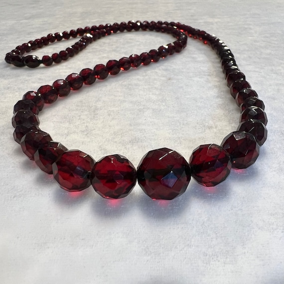 Lovely Round Faceted Bakelite Necklace - image 1